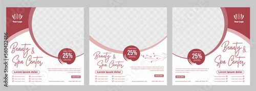 Beauty and spa social media post or banner template