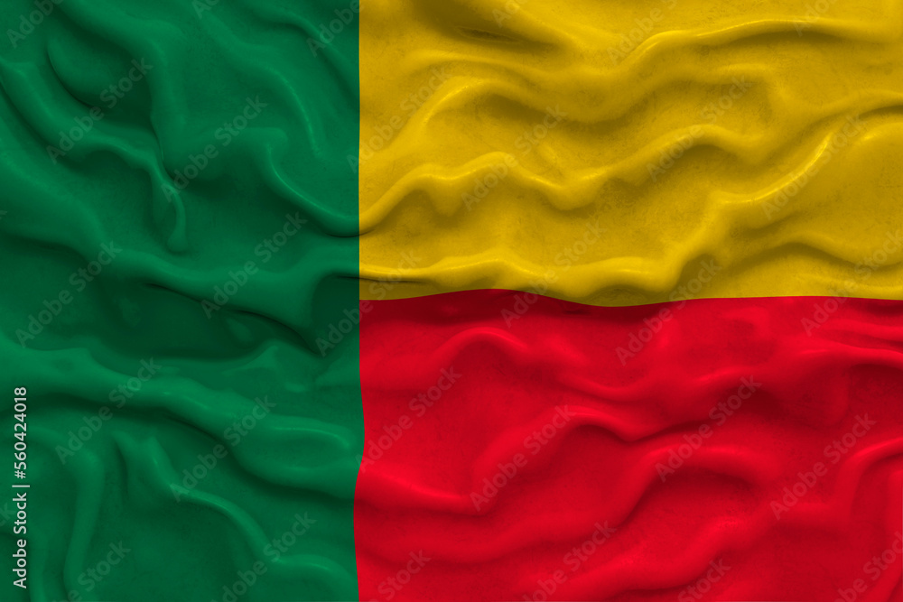 National flag of Benin. Background  with flag  of  Benin.