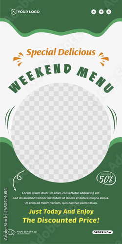 Delicious food menu and restaurant social media post template