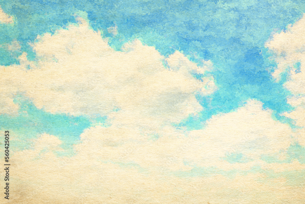 Vintage watercolor clouds.
