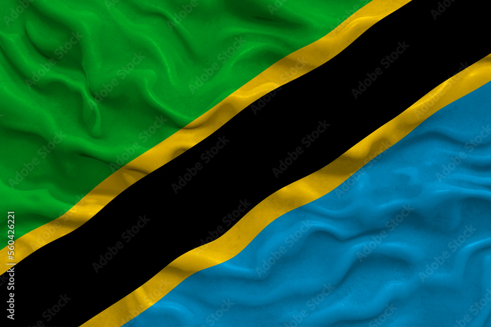 National flag of Tanzania.  Background  with flag of Tanzania.