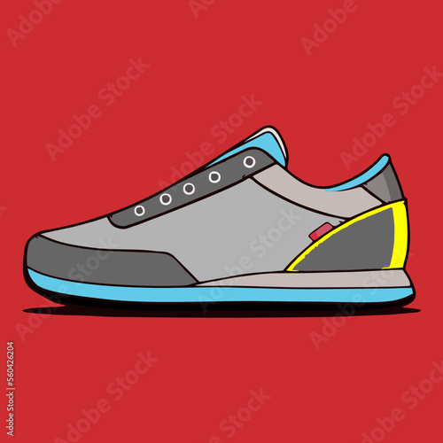 Sneakers design. Concept. Flat design. Vector illustration. Sneakers in a flat style. Side view of sneakers. Fashion shoes, Sneaker shoe
