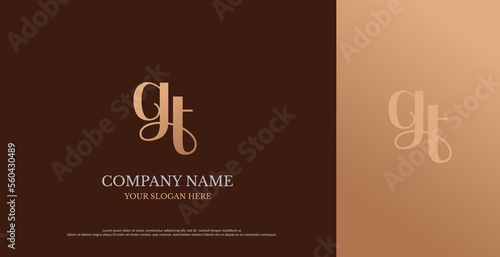 Tableau sur toile Initial GT Logo Design Vector