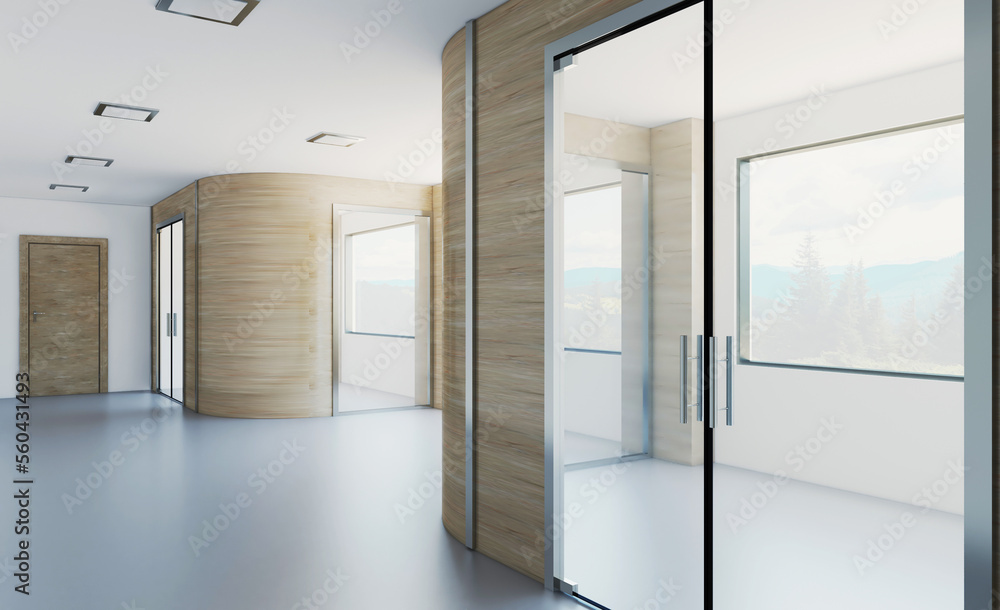 Elegant office interior. Mixed media. 3D rendering. Elegant office interior. Mixed media. 3D rendering.
