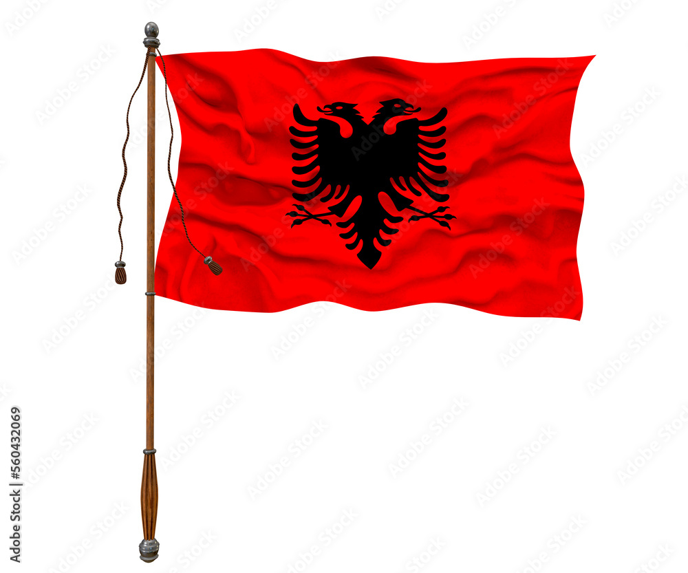 National flag of Albania. Background with flag of Albania National flag of Albania. Background with flag of Albania