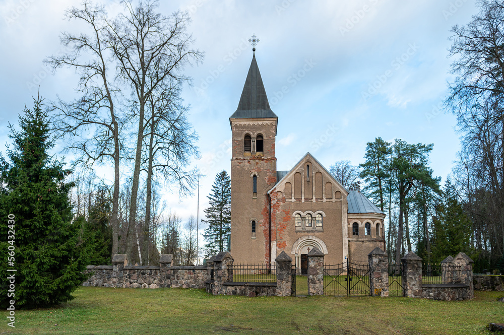 Fototapeta premium Garsene Evangelical Lutheran Church, Latvia