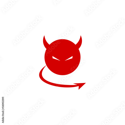 Devil with horns and tail icon.