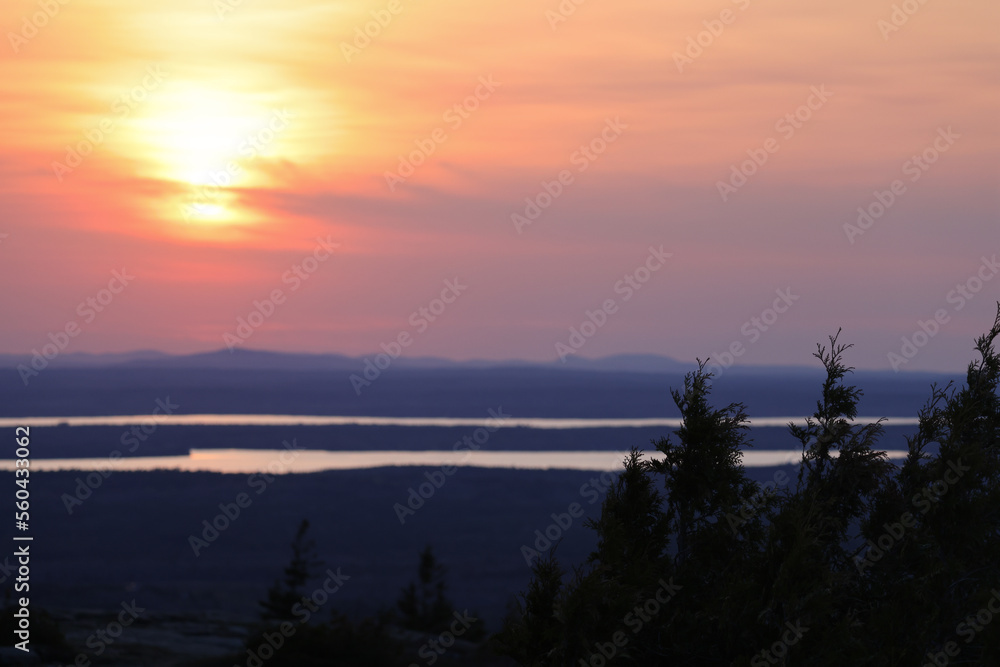 Sunset view from a Mountain top