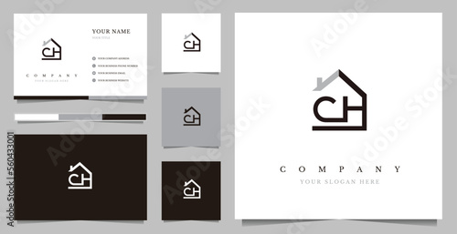 Initial CH Real Estate Logo Design Vector photo