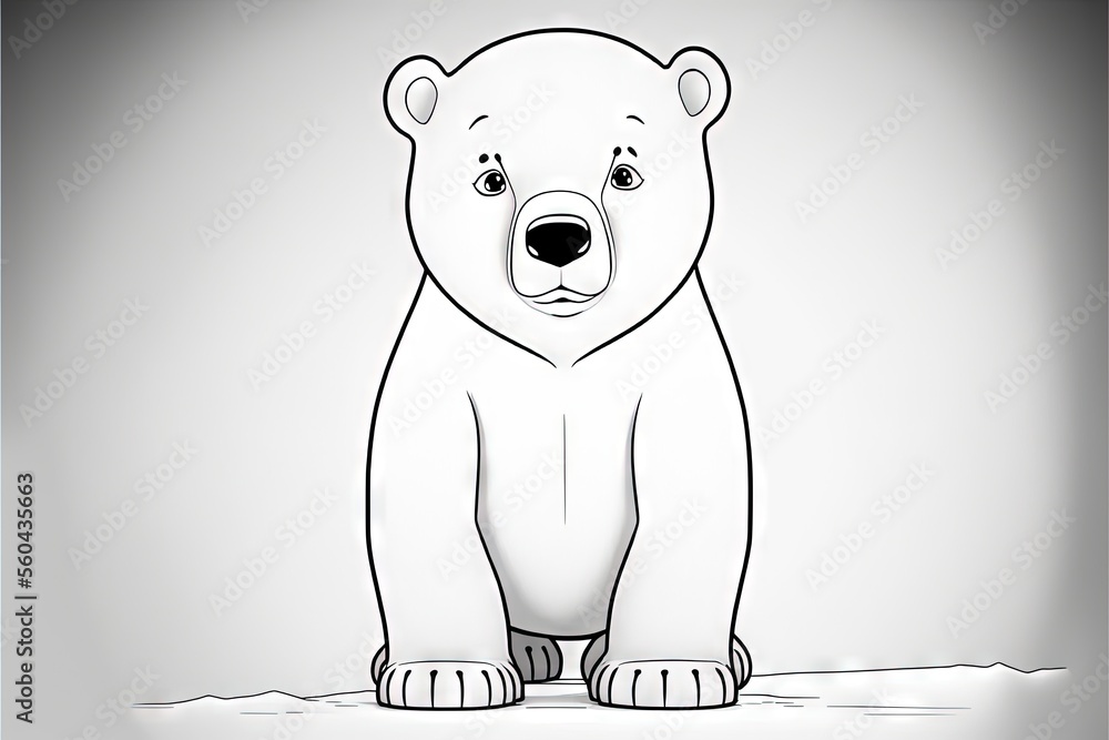 Polar Bear Face Clipart Black And White