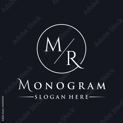 Luxury MR , RM , M , R Letter Logo with an elegant, modern and unique monogram. Logo for business card , business , brand , company.