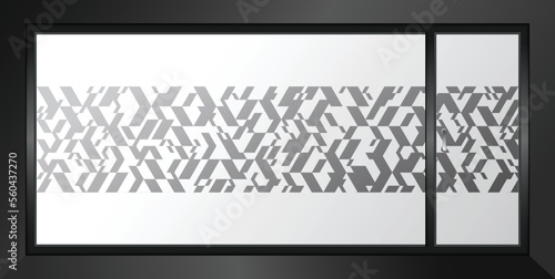 Geometric pattern for glass partition print film. Glass graphics design for corporate and residential spaces.