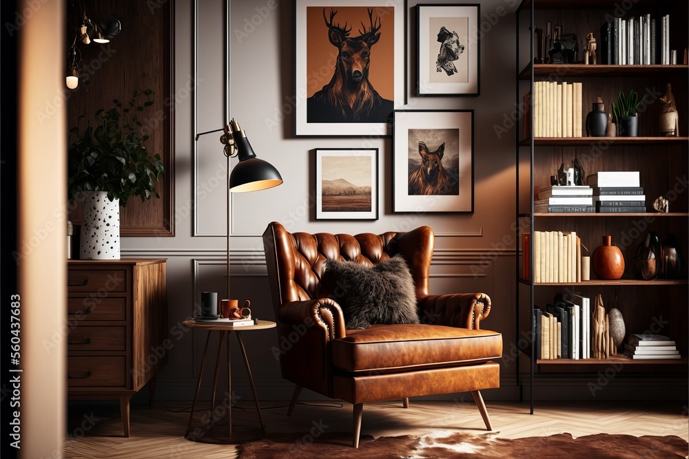 Picture of Luxury apartment with a free layout in a loft style in cool colors ...