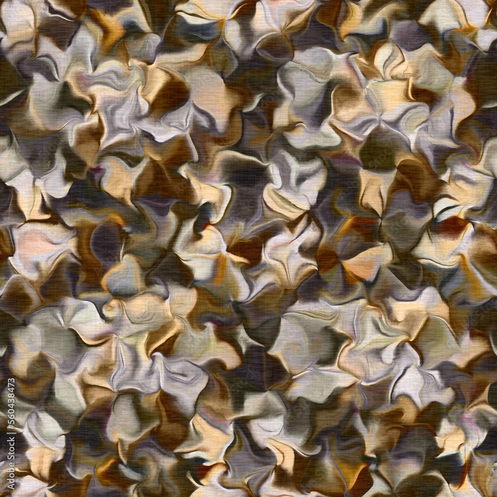 Fototapeta premium Camouflage wavy marble seamless pattern. Gradient blur for camo bohemian backdrop. Textured vintage wallpaper. 