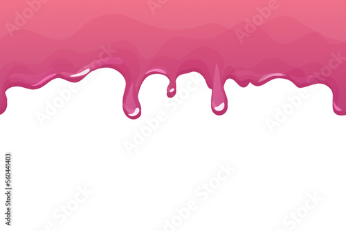 Slime purple and pink, jelly glaze with drips in cartoon style seamless isolated on white background.