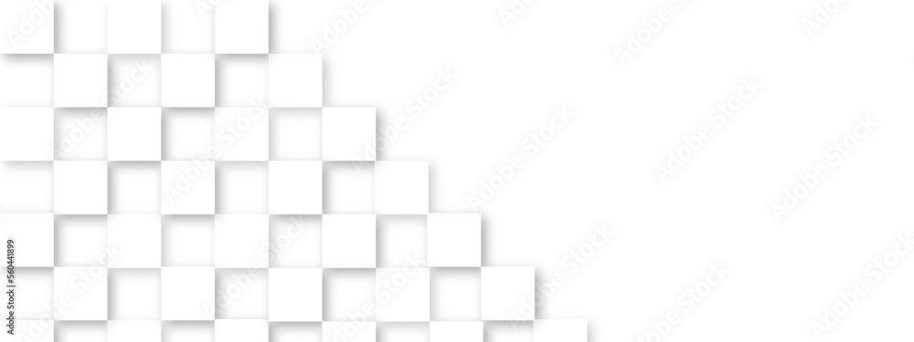 Fototapeta premium Modern square white background. Abstract white square shape with futuristic concept background. Modern and minimal concept. You can use for cover, poster, banner web. Vector