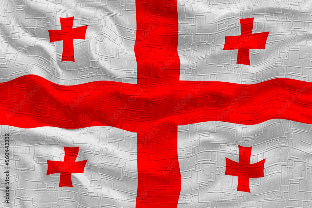 National flag of Georgia. Background with flag of Georgia National flag of Georgia. Background with flag of Georgia