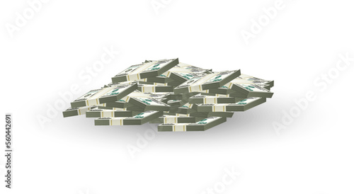 Big pile of money vector illustration, American dollars.
