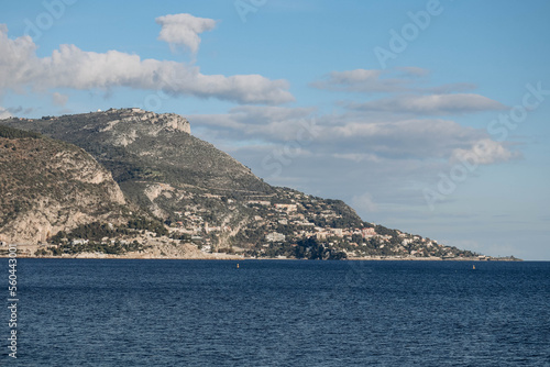 Beaulieu-sur-Mer, France - 07.01.2023 : Sea view from the famous Greek-style villa Kerylos built in the early 20th century on the French Riviera photo