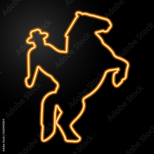 wild west neon sign, modern glowing banner design, colorful modern design trends on black background. Vector illustration.