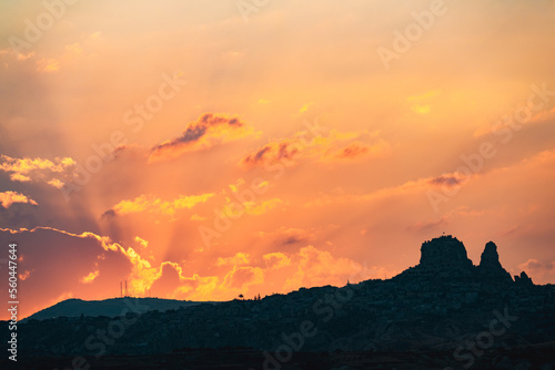 Obraz na płótnie Stunning sunrise on the Red & Rose Valley in Cappadocia. Goreme, central Anatolia, Turkey w salonie
