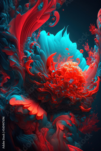 Cyan Red Modern Abstract Design Background © Lavis C