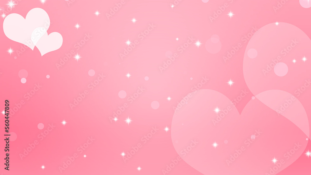 pink background with white love for valentine day