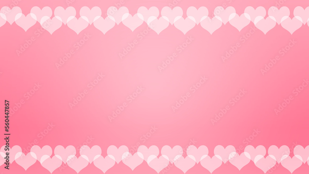 pink background with love white frame for valentine day