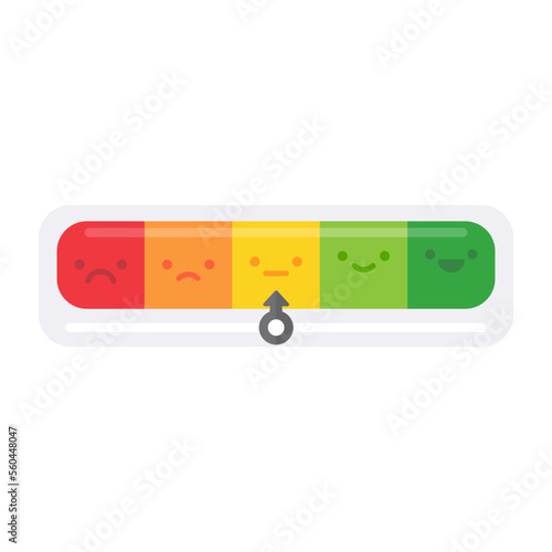 Poor and good customer satisfaction metrics Bad credit score. business service rating illustration