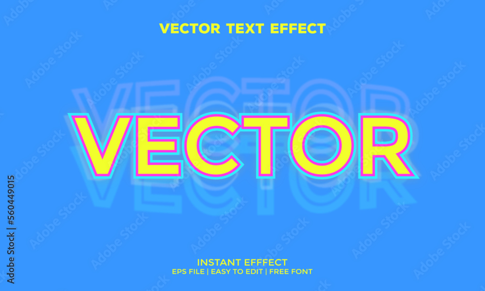 Vector colorful editable text effect 