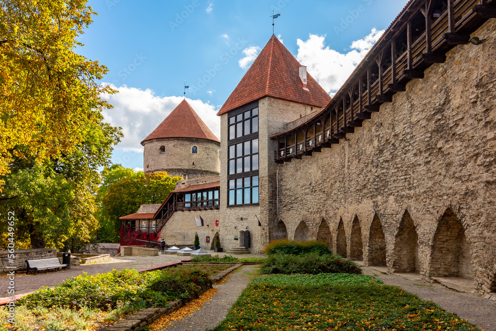 Obraz na płótnie Walls and towers of old Tallinn, Estonia w salonie