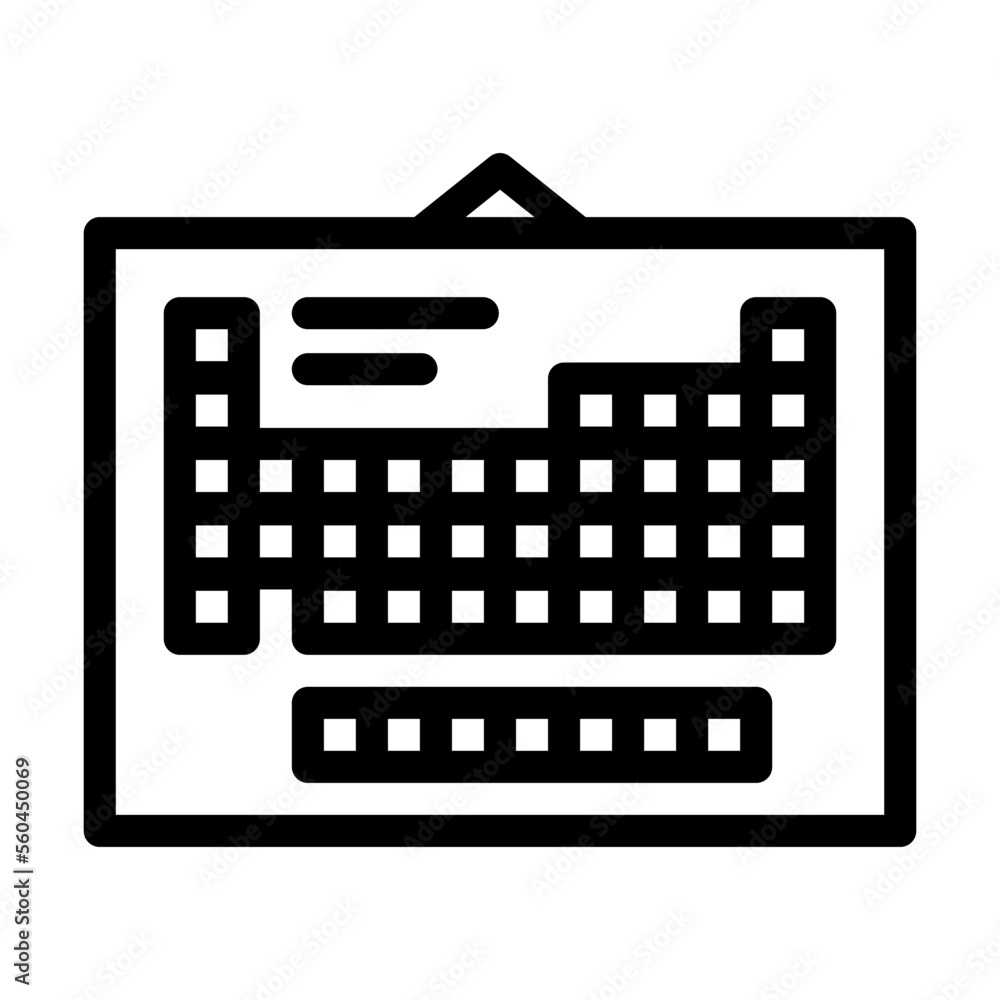 periodic table line icon vector. periodic table sign. isolated contour symbol black illustration periodic table line icon vector. periodic table sign. isolated contour symbol black illustration