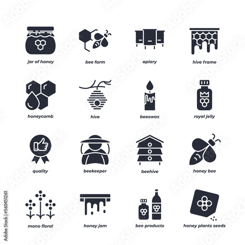 Honey set icon, isolated Honey set sign icon, icon color editable. vector illustration