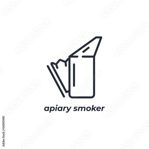 Vector sign apiary smoker symbol is isolated on a white background. icon color editable.