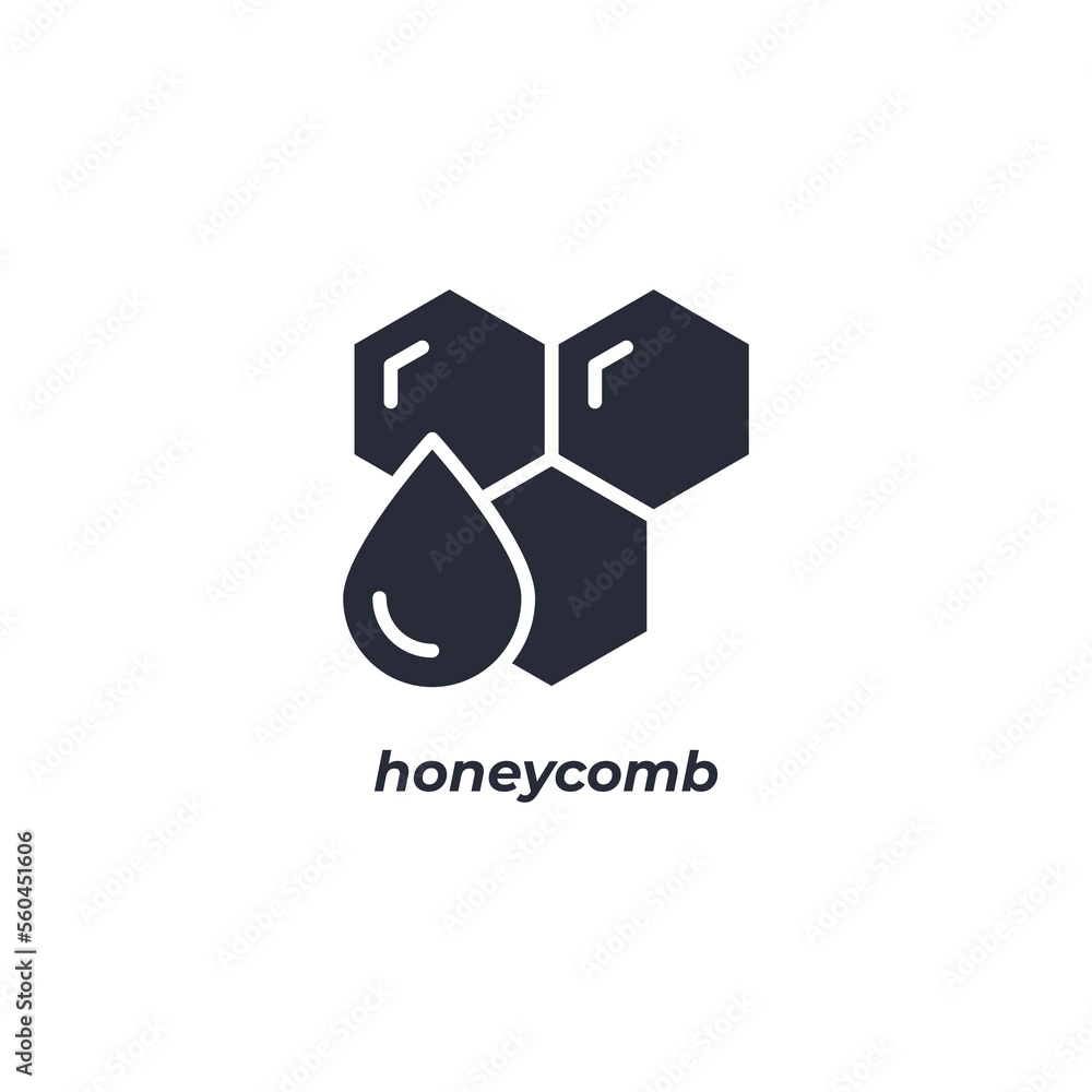 Vector sign honeycomb symbol is isolated on a white background. icon color editable. Vector sign honeycomb symbol is isolated on a white background. icon color editable.