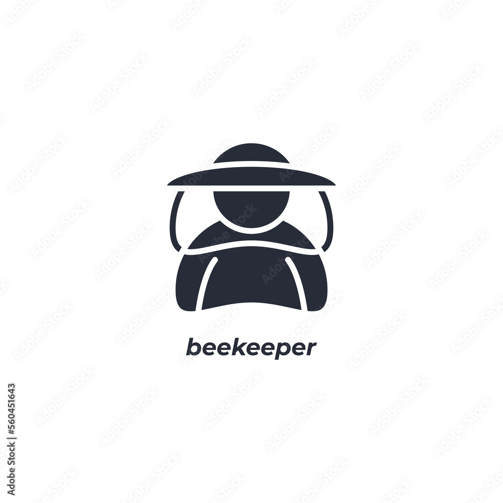 Vector sign beekeeper symbol is isolated on a white background. icon color editable.