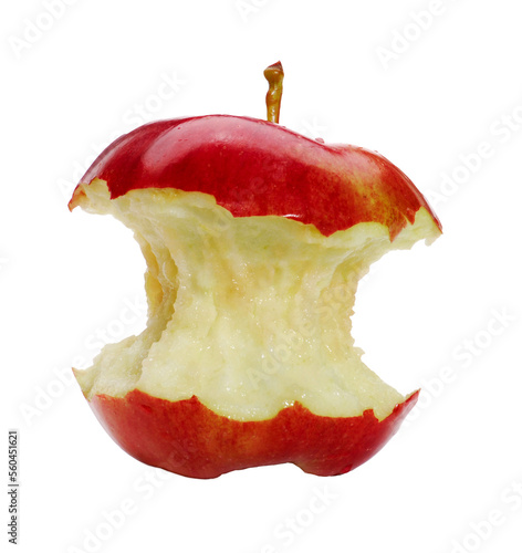 bitten red apple isolated on layered png format background