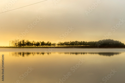 Sunrise over lake