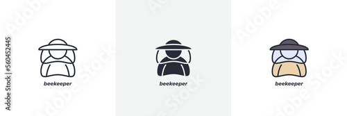 beekeeper icon. Line, solid and filled outline colorful version, outline and filled vector sign. Idea Symbol, logo illustration. Vector graphics