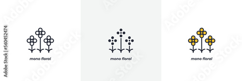 mono floral icon. Line, solid and filled outline colorful version, outline and filled vector sign. Idea Symbol, logo illustration. Vector graphics