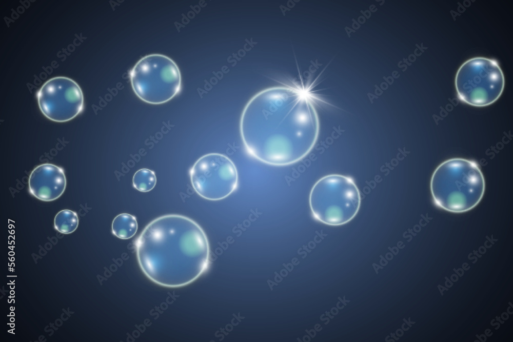 White beautiful bubbles on a transparent background vector illustration. Bubble.
White beautiful bubbles on a transparent background vector illustration. Bubble.