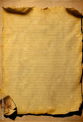 Old paper note with lines