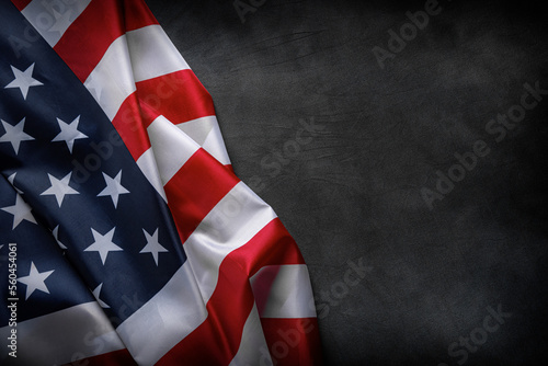 Obraz na płótnie USA American flag on worn darck background. Image suitable for Patriotic concept, USA Memorial day, Labor day, 4th of July or Veteran's day celebration. w salonie