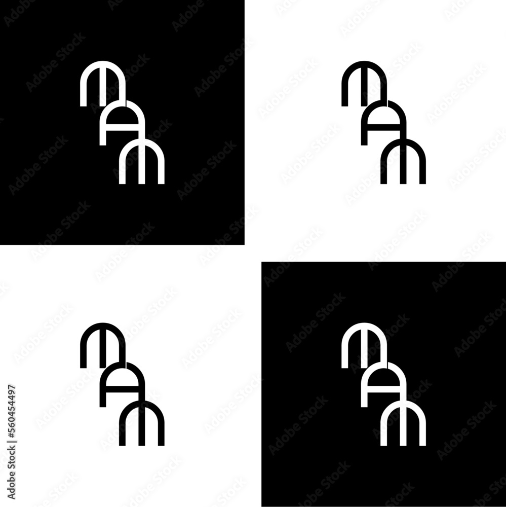 mam lettering initial monogram logo design set Stock Vector | Adobe Stock