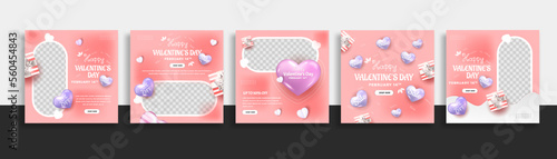 set of valentine day sale social media post template web banner for promotions your product.
