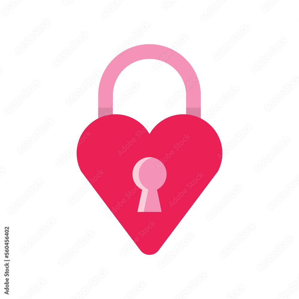isolate valentine's day pink heart key flat icon isolate valentine's day pink heart key flat icon