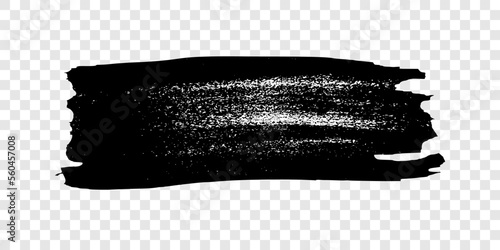 Black brush stroke on transparent background