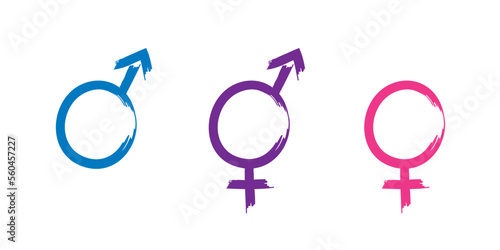 colorful set of restroom icons including gender neutral icon pictogram