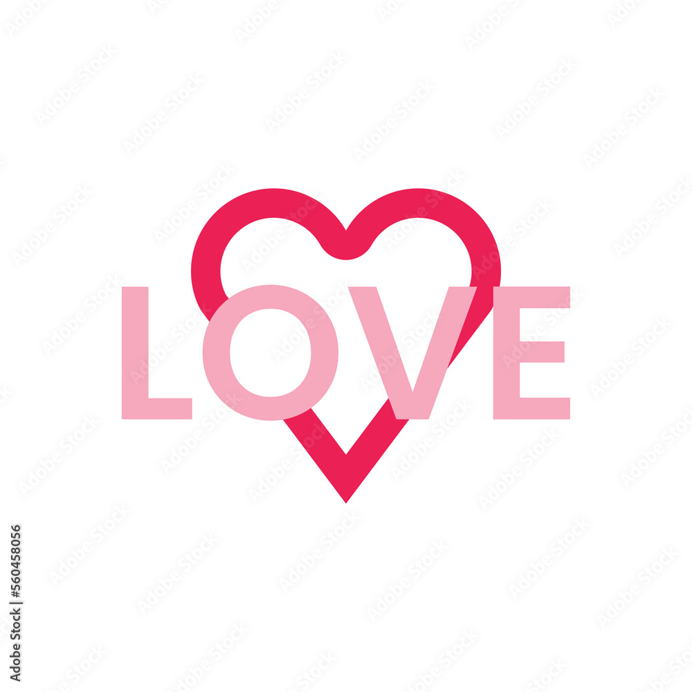 valentine's day pink big heart flat icon