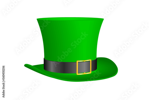 St Patrick day. Green hat on white background. Vector illustration